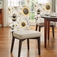 thumbnail image 4 of Summer Sunflower Chair Covers Set of 4 Bee Floral Vintage Farmhouse Chair Back Covers Stretch Removable Washable Slipcovers Protector for Dining Room Kitchen Party Decor, 4 of 9