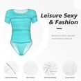 thumbnail image 4 of Fotbe Turquoise Wooden Body de Mujer con Cuello Redondo y Mangas Cortas, Sin Mangas Ajustado, Suave, Cómodo y Básico-Small, 4 of 7