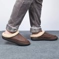 thumbnail image 5 of Needbo Men's Moccasin Slippers Fleece Fuzzy Lined House Shoes with Memory Foam Non-slip Rubber Sole, Coffee Size 13-14, 5 of 8