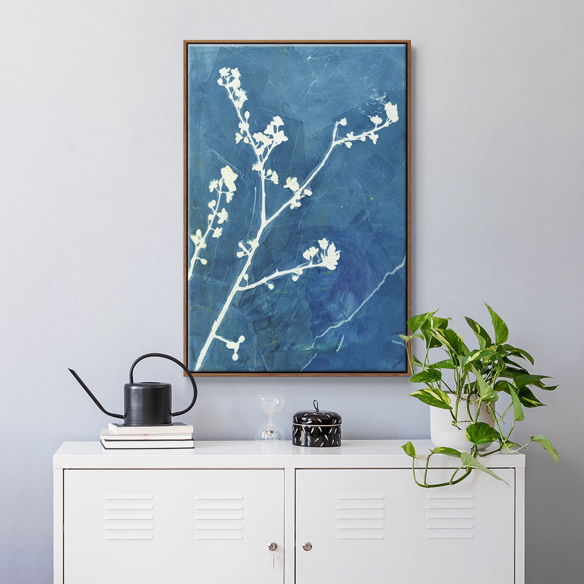 Believe Framed Premium Gallery Wrapped Canvas - Ready to Hang - 27 x 41 - Walnut Floating Frame