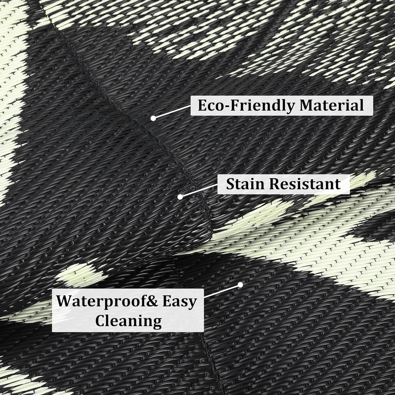 5*8ft/6*9ft/9*12ft/8*10ft/9*18ft/10*14ft/10*20ft Plastic Straw Rug Outdoor Rug Modern Leaves Area Rug Waterproof Patio Rug Outdoor Camping Rug for RV Porch Deck Camper Balcony Backyard