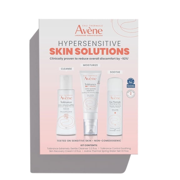 Avene Hypersensitive Skin Starter Kit - Complete Hypersensitive Skin Care Routine - Cream, Cleanser, and Spray