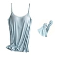thumbnail image 6 of qolati Nursing Tank Tops for Breastfeeding Sports Maternity V Neck Soft Camisole Shirts with Built in Bra Blue XL, 6 of 9