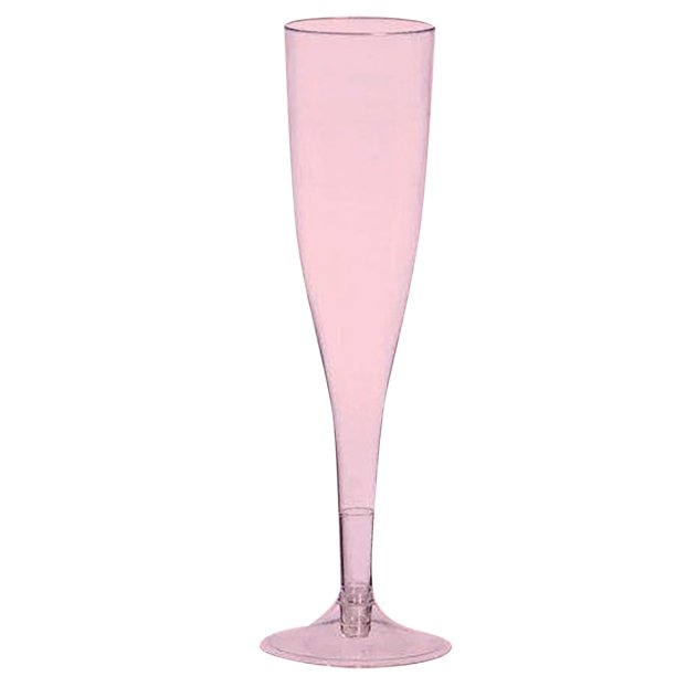 Way to Celebrate! Pink Plastic Champagne Glasses 4 Ct, 5 Ounces, Party