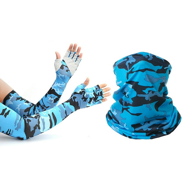 FlyFlise Face Cover Arm Sleeve Set Women Men Breathable Sun Protection for Camping Cycling Running Mounteering Fishing