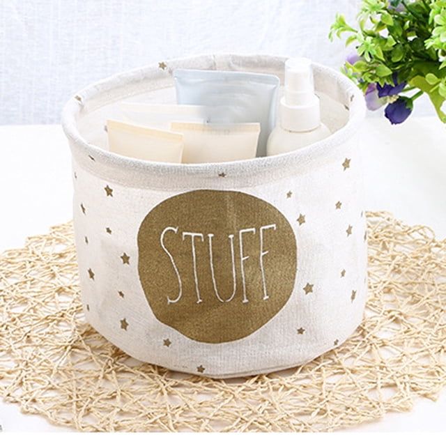 Agiferg Cotton Linen Desktop Storage Basket Sundries Storage Box