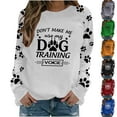 thumbnail image 4 of Cute Crew Neck Sweatshirts for Women Spring Fall Fashion Long Sleeve Graphic Print Pullover Tops Casual Workout Shirts(Gray,L), 4 of 4