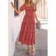 thumbnail image 3 of Vestido PRETTYGARDEN 2025 Verano Midi Cuello Cuadrado Boho Rojo S, 3 of 6