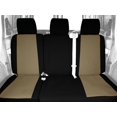 thumbnail image 2 of CalTrend Rear 60/40 Split Bench DuraPlus Seat Covers for 2003-2007 Chevy/GMC Silverado|Sierra 1500-3500 - CV374-06DD Beige Insert with Black Trim, 2 of 3