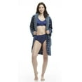 thumbnail image 3 of Women's Polka Dot Plush Shawl Collar Mid-Thigh Length Bath Robe, 3 of 10