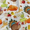 thumbnail image 2 of SKYSONIC 60" Thanksgiving Round Tablecloth Autumn Pumpkin Turkey Washable Polyester Table Cloth Decorative Table Cover for Christmas Wedding Party Dining Banquet, 2 of 7
