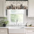 thumbnail image 3 of Rabbits Pine Cone Rod Pocket Curtain Valance, Sweet Home Texture Rustic Leaf Retro Beige Farmhouse Window Valance for Living Room, Bedroom, Kitchen 42"W x 12"L, 3 of 9