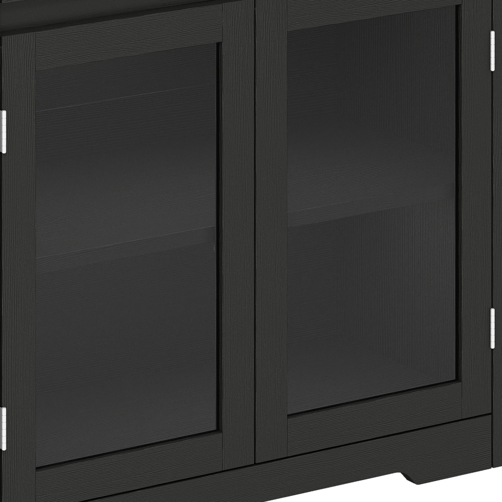 Craftian Kitchen Island Cart with Charging Station & Bar Stools, Kitchen Island with Storage & Drop Leaf, Black