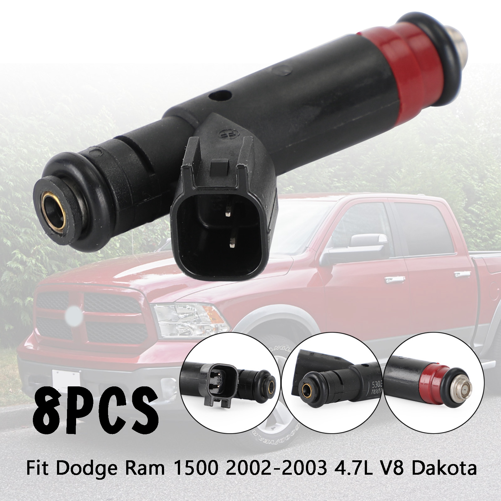 8PCS Fuel Injectors 53032145AA fit for Dodge Ram 1500 2002-2003 4.7L V8 Dakota - image 3 of 16