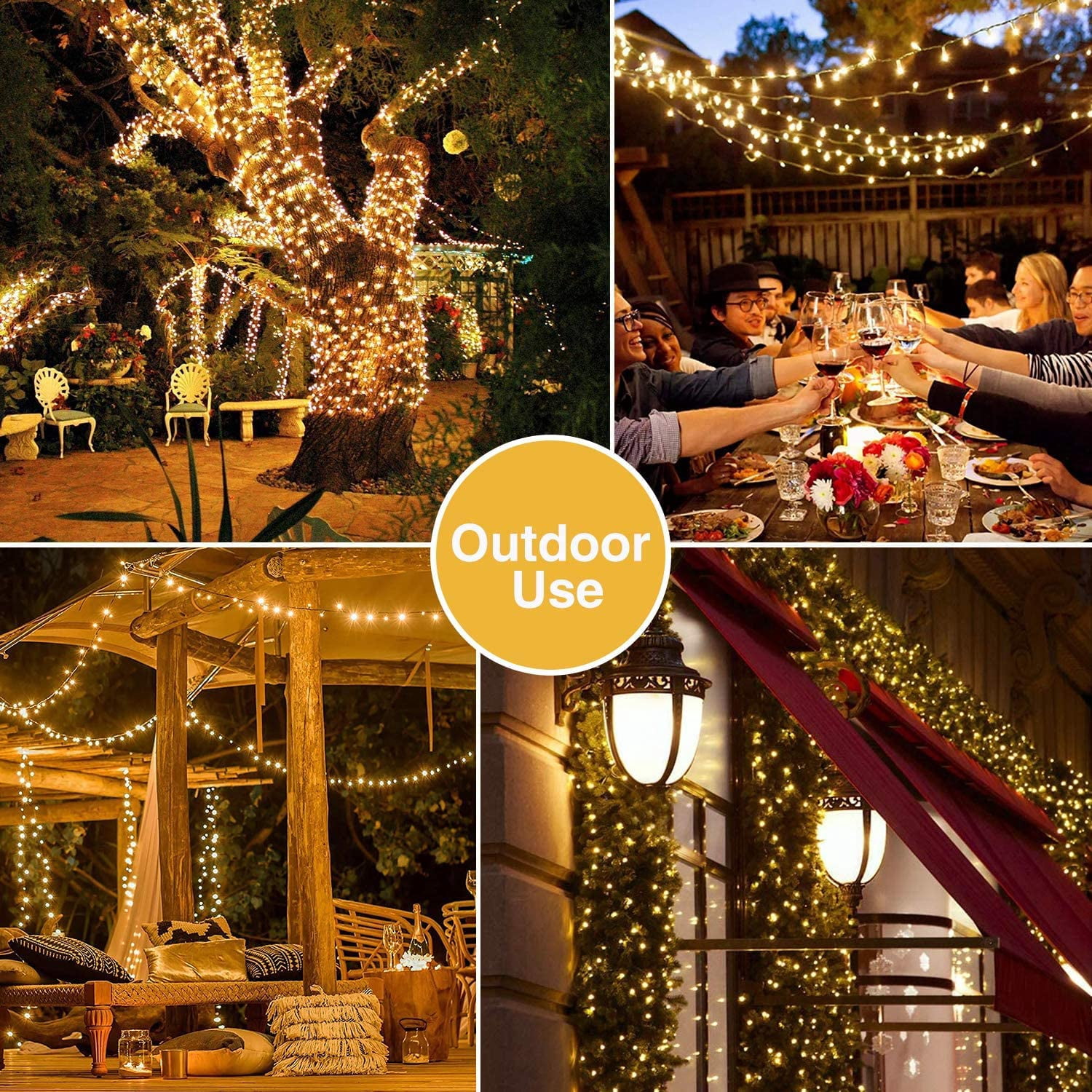 JMEXSUSS 2 Pack Warm White Solar String Lights for Outside, 200 LED 86ft Solar Christmas Lights Outdoor Waterproof, 8 Modes Green Wire Solar Tree Lights for Garden Patio Balcony Wedding Party