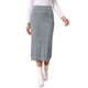 thumbnail image 1 of Faldas de lápiz de punto para mujer INSPIRE CHIC, elásticas, de cintura alta, ajustadas y casuales, falda midi de suéter S gris, 1 of 6