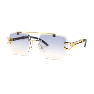 Women's Shield One Rimless Sunglasses – Wrap-Around Retro Fashion Shades – UV400 Protection