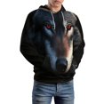 thumbnail image 5 of Tigers Wolves Zebras Animals Men's Women Vintage 3D Hooded Sweatshirt - All-Season Loose Fit Streetwear, 5 of 6