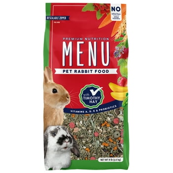 Menu Premium Rabbit Food - Timothy Hay Pellets Blend -  and Mineral Fortified, 8 lb