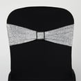 thumbnail image 6 of Efavormart 5 Pack | Silver Metallic Shimmer Tinsel Spandex Chair Sashes, 6 of 6