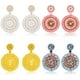 thumbnail image 3 of Pendientes de perlas de joyería, pendientes vintage, pendientes geométricos redondos, pendientes, 3 of 6