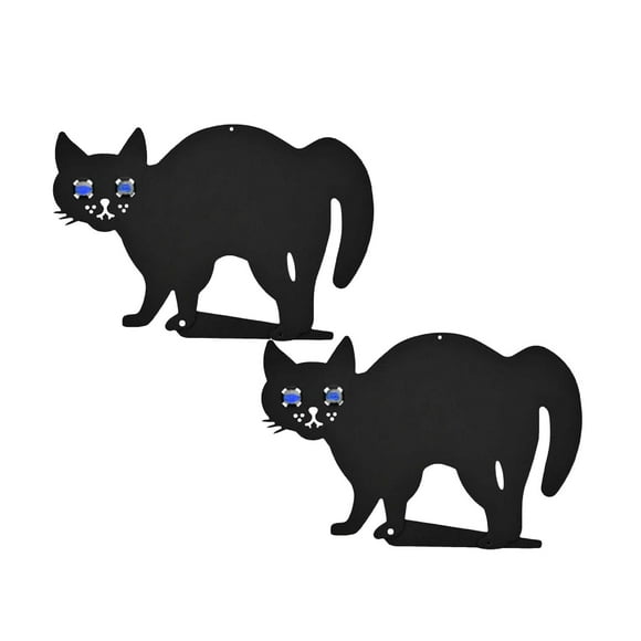 Leojiow 2Pcs Blackcat For Garden Blackcat Garden Scarer Reflective Eyes Weather Proof Cats Scarer For Yard Outdoor Bird Scare Wolsey Mice Garden Vegetable Gardens Statue Insert One Size