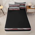 thumbnail image 4 of jejeloiu Bold Striped Zipper Twin Comforter Sets with Fitted Sheet and 2 Pillowcases,Fiesta Print Zipper Bedding Set For Boys,Red Gray,Black Reversible,4 Pieces, 4 of 7