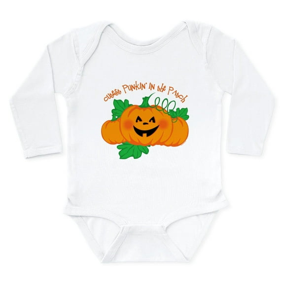 CafePress - Cutest Punkin' In The Long Sleeve Infant Body - Long Sleeve Cotton Baby Bodysuit