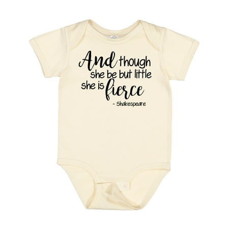 

Inktastic Though She Be but Little She is Fierce Quote Shakespeare Gift Baby Girl Bodysuit