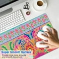 thumbnail image 4 of Long Mouse Pads for Desk,Colorful Pioneer Flower Pattern Desk Mats on Top Of Desks, Desk Mouse Pad Extra Large with 3mm Non-Slip Base and Stitched Edge for Gaming,Office,Work,Home 31.5"x11.8", 4 of 6