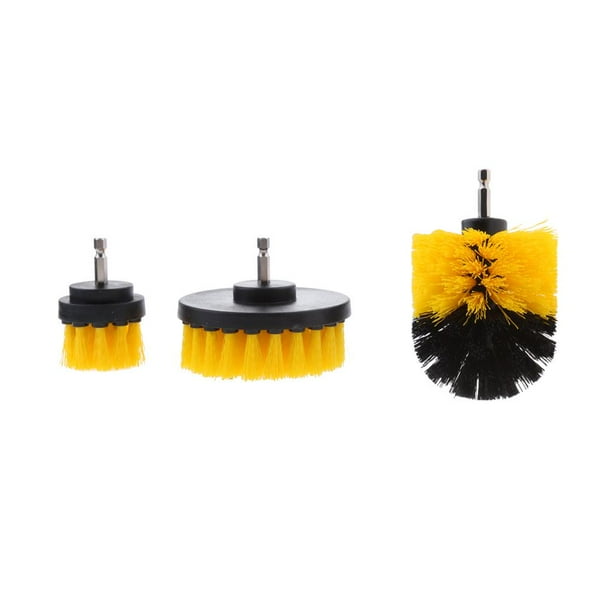 Limpiador de Lechada de Azulejos de Bañera con Cepillo de Limpieza de Taladro de Cerdas Eléctricas de 3 Uds Amarillo Soledad Cepillo de limpieza