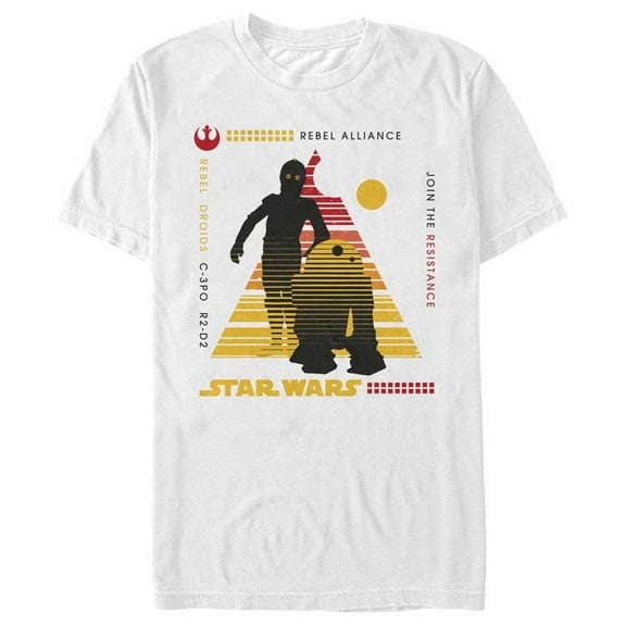 Men's Star Wars Rebel Droids  Graphic Tee White 3X Large