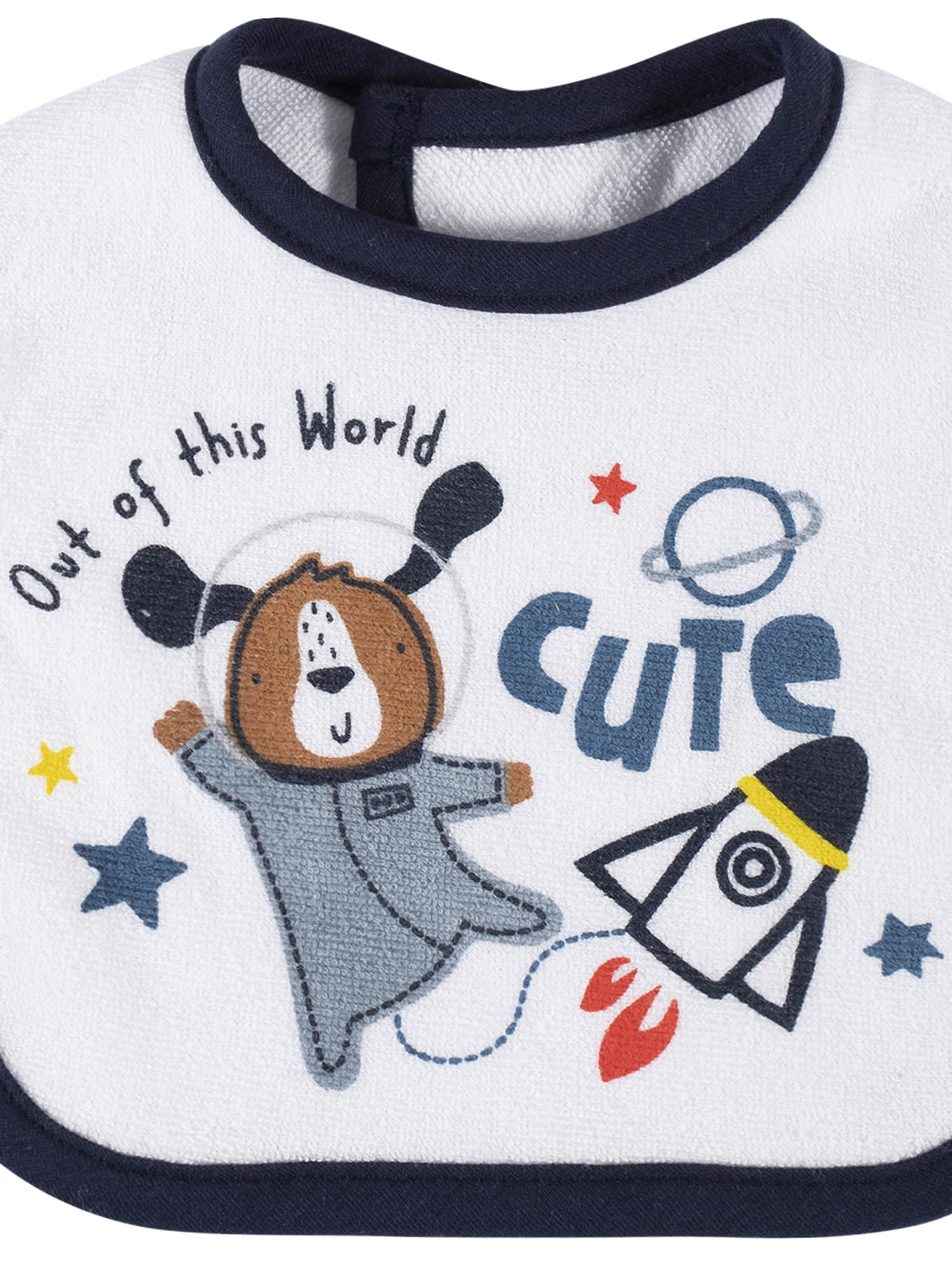 Gerber Baby Boy Terry Bibs, 3-Pack (One Size)