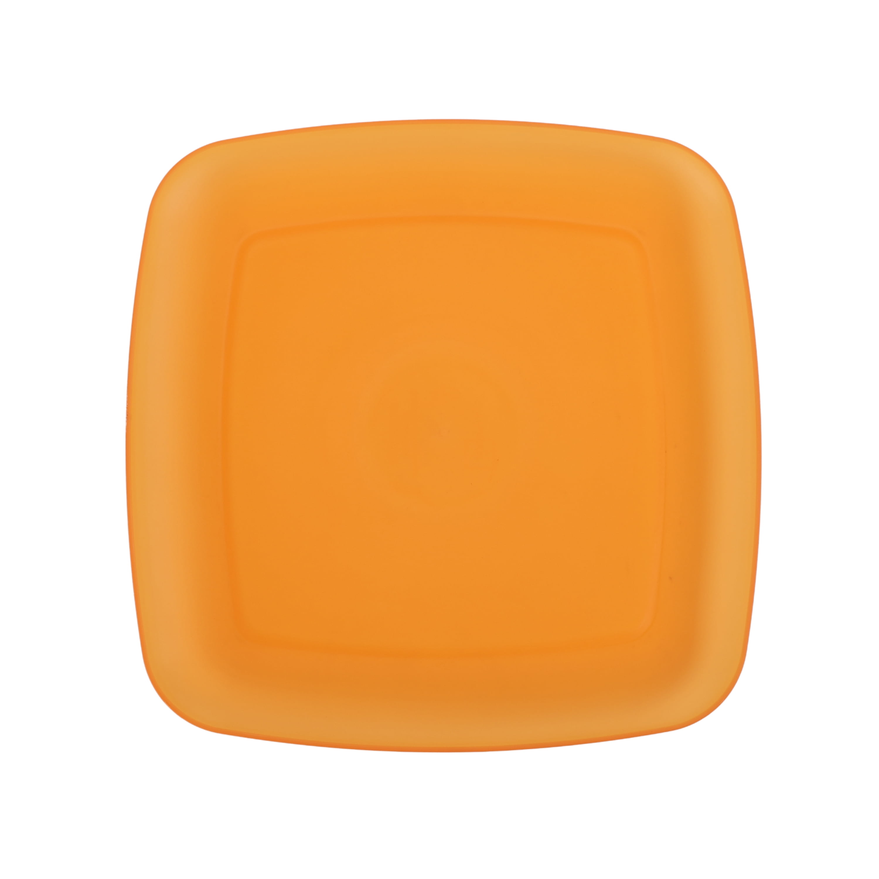 Mainstays Orange Square Plastic Plate, 10inch