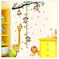 thumbnail image 2 of Pegatinas de pared con diseño de mono y árbol, tabla de medidas de altura, pegatinas de pared, animales de la jungla, decoración de pared, habitación de niños, bebé, 2 of 5