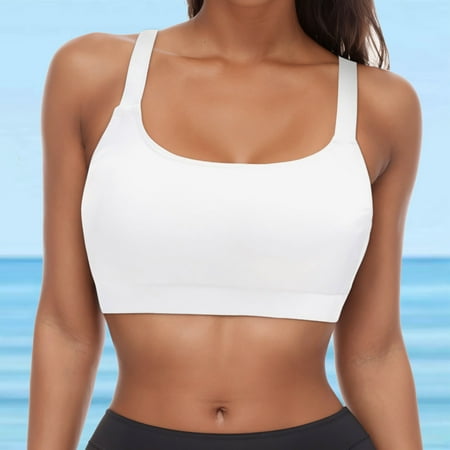 Womens Bikinis Summer Solid Color Strappy Full Coverage Push Up Bra Tankinis Swimsuits Holiday Wear