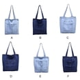 thumbnail image 3 of Sonducket Bolso de hombro de lona para mujer Bolso de compras de gran capacidad de mezclilla de estudiante Bolsas de mensajero y de hombro azul claro Tipo 1, 3 of 4