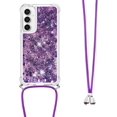 thumbnail image 6 of for Samsung Galaxy S23 FE Clear Case with Crossbody Lanyard, Glitter Sparkly Bling Quicksand with Detachable Adjustable Shoulder Neck Strap Cover Cases for Samsung S23 FE QKG Purple, 6 of 14