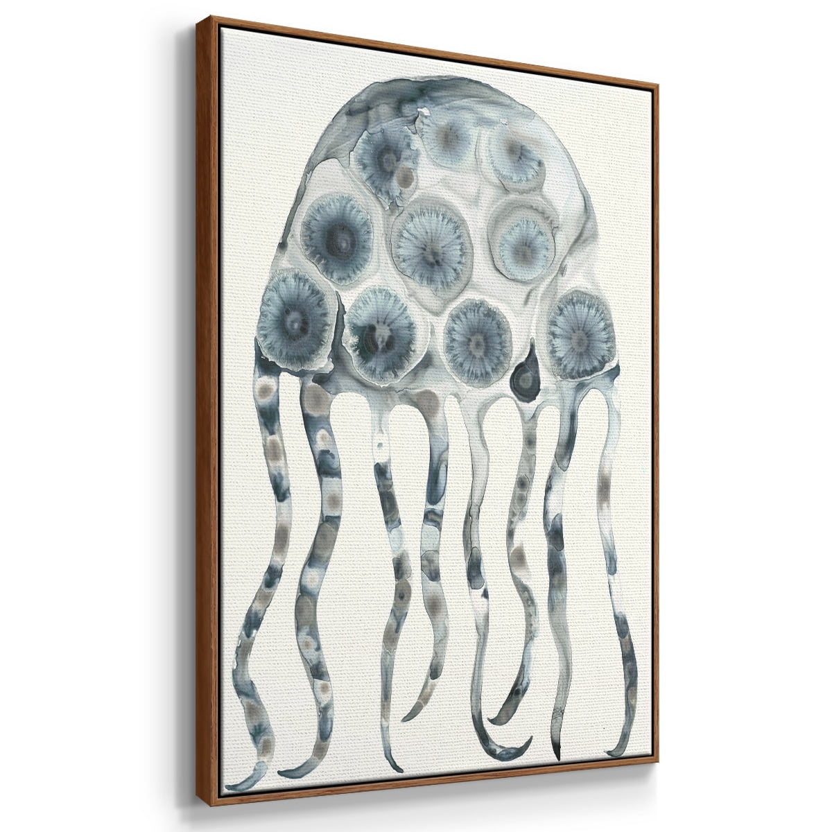 Silver Jelly Framed Premium Gallery Wrapped Canvas - Ready to Hang - 25 x 37 - Walnut Floating Frame