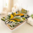thumbnail image 4 of Castle Fairy Mid-Century Floral Twin Sheet Sets 3pcs for Teens, Abstract Print Bedding for Bedroom, Green Orange, 4 of 6
