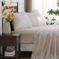 thumbnail image 3 of SIABC-Hitime King Size 4-Piece Sheet Set - Ultra Soft & Breathable Polyester Bed Sheets, All Season Cooling Bedding with Deep Pockets, Wrinkle & Fade Resistant (Linen, King), 3 of 4