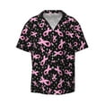 thumbnail image 3 of Goofa Breast Cancer Awareness (2) Printed Men's Casual Short-sleeved Shirt,Lightweight Breathable Button-down,Summer Casual men's top,Versatile Fashion shirt-3X-Large, 3 of 7