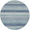 thumbnail image 1 of homeroots home decor 385599 5’ Round Navy Blue Ornate Stripes Area Rug, 1 of 1