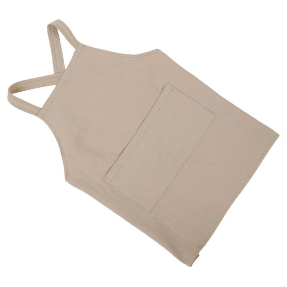 KONTONTY Kids Cooking Apron in Khaki Cotton, 1 Set for Parent-Child Cooking and Bonding Activities