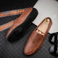 thumbnail image 3 of Men's Casual Loafers Slip On Leather Shoes Lightweight Driving Shoes Male Moccasins Classic Penny Loafer Flats Boat Shoes, 3 of 10