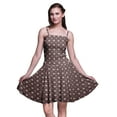 thumbnail image 1 of Bimba Robe Cocktail au-Dessus du Genou Smockée Géométrique pour Femmes Robe d'Été Fluide-Large, 1 of 5