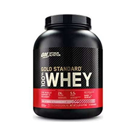 Optimum Nutrition Gold Standard 100% Whey Protein Powder, Delicious Strawberry, 5 Pound (Packaging May Vary)