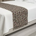 thumbnail image 2 of Sugar Skull Bed Runner, Creepy Head Bones with Paisley Floral Patterns Flowers Day of the Dead Art, Decorative Bedding Scarf for Hotels Homes and Guestrooms, Queen, Cream Green Red, by Ambesonne, 2 of 2