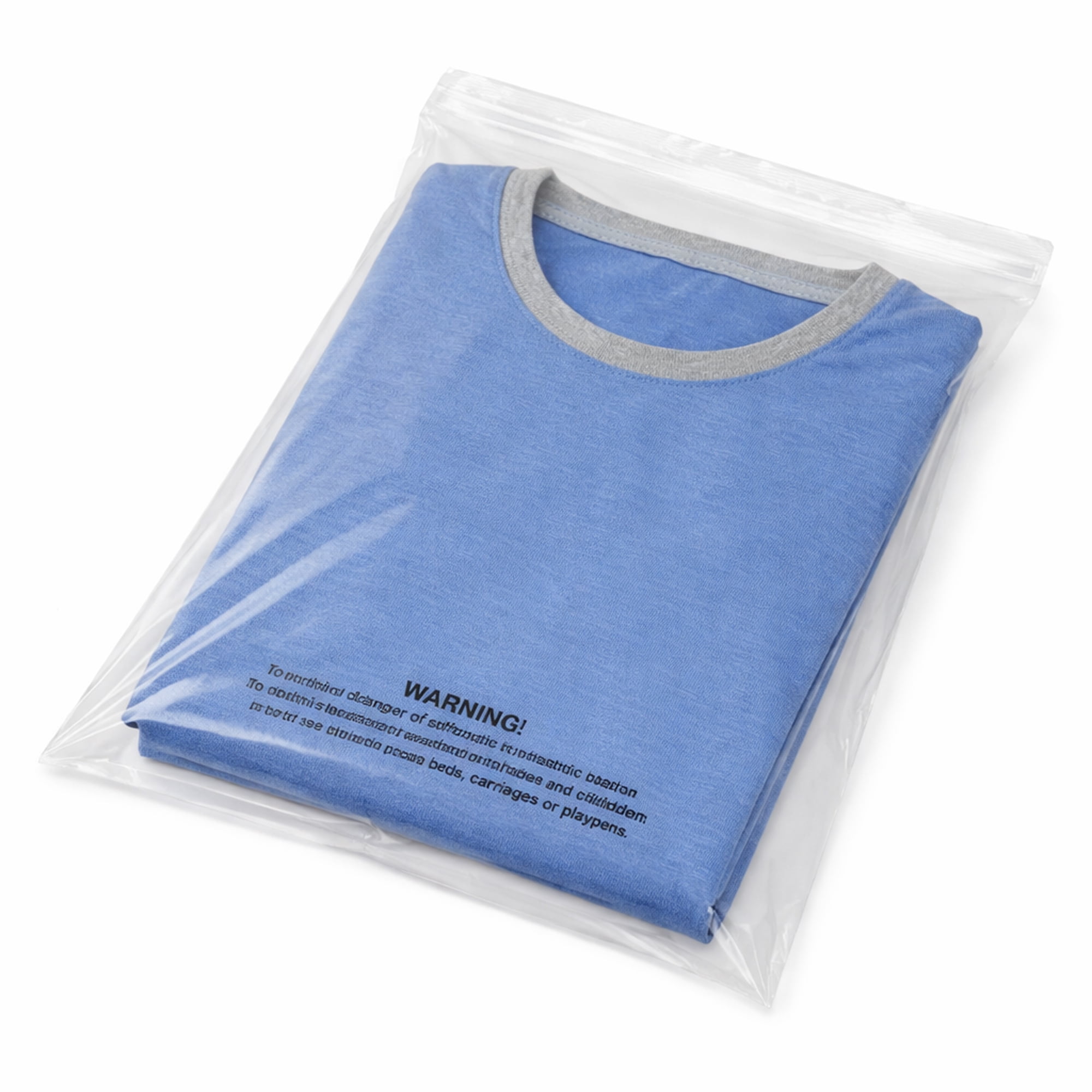 18" x 12" Clear Resealable Poly Bags with Suffocation Warning, 1.5 Mil Self Sealing Plastic Packaging Bags, 1000 Count Bulk Case (10 Packs of 100)