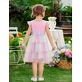 thumbnail image 5 of Arshiner Toddler Tutu Dress Girls Rainbow Tulle Dresses Ruffle Tiered Swing Twirly Summer Sundress, 5 of 6